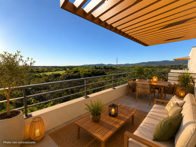 3 pièces 63.66 m² APPARTEMENT 3 PIÈCES À VENDRE À FRÉJUS DERNIER ÉTAGE AVEC 100 M² DE TERRASSES, PISCINE ET PARKING